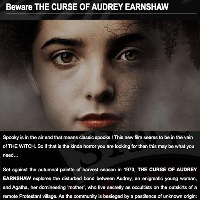  Beware THE CURSE OF AUDREY EARNSHAW